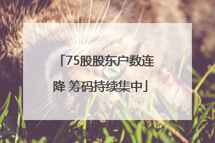 75股股东户数连降 筹码持续集中