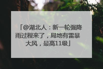@湖北人：新一轮强降雨过程来了，局地有雷暴大风，最高11级